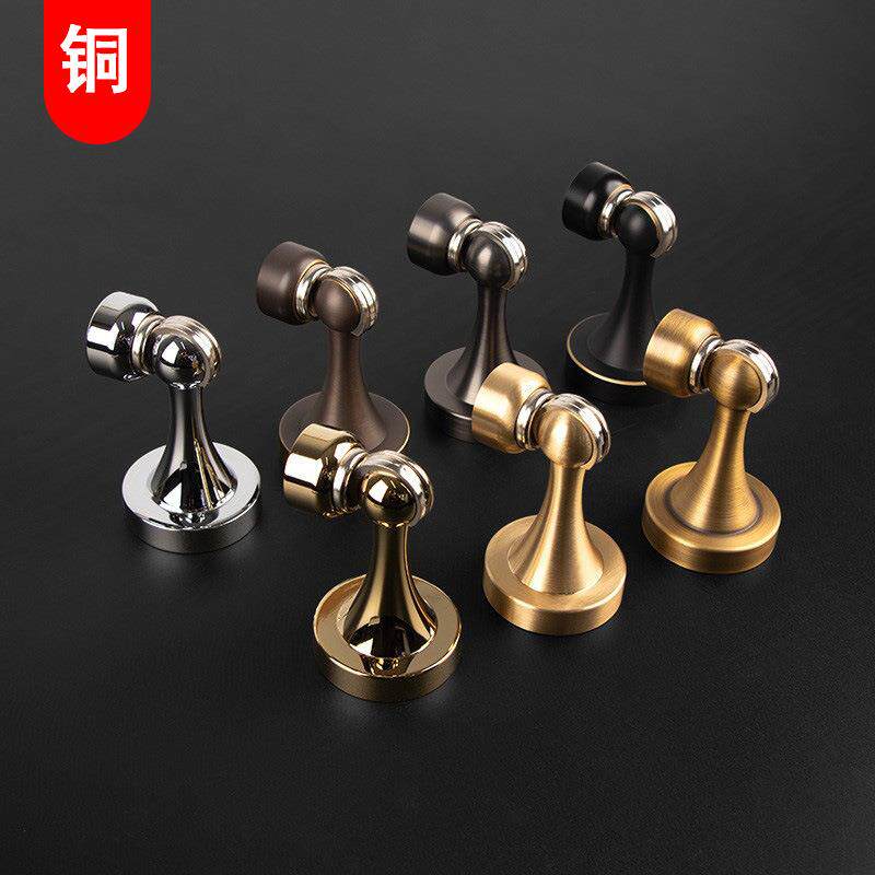 厂家黄铜门吸强磁家用墙吸铜卧室门打孔门档防风防撞门碰