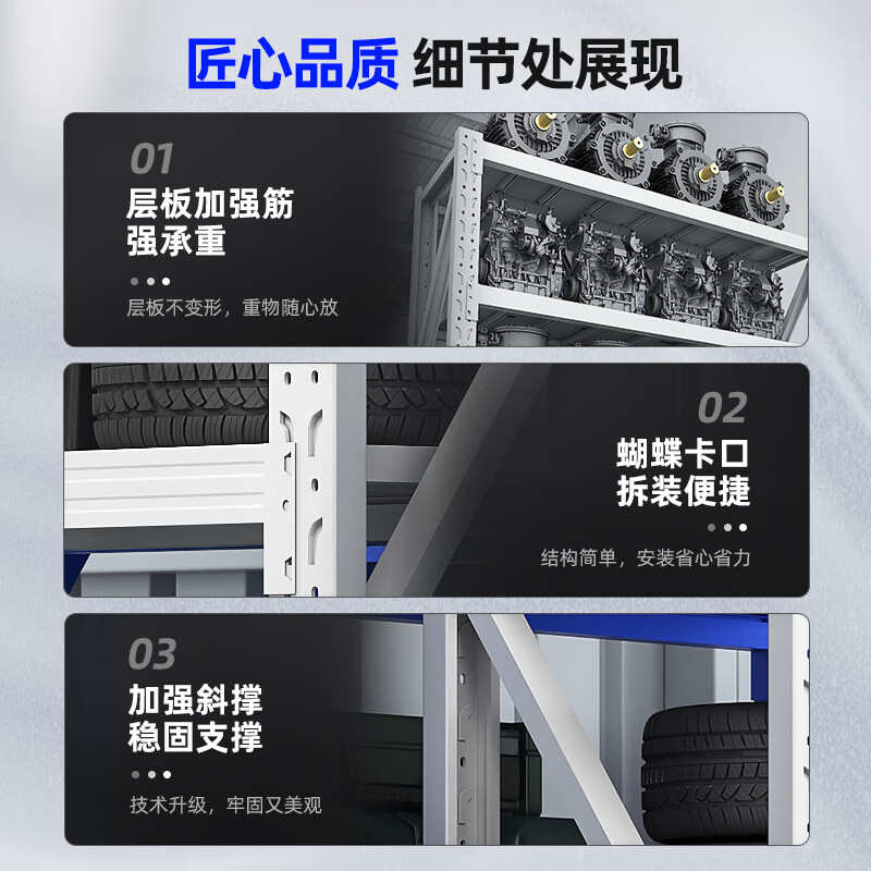 仓储货架多层置物架仓库重型落地展示架加厚家用超市货架多功能架