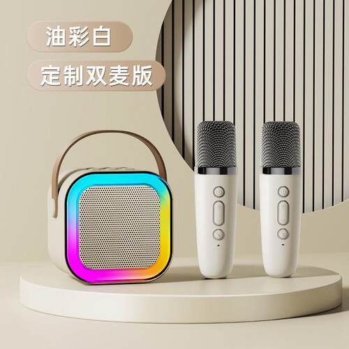 跨境爆款K12蓝牙音箱话筒一体户外直播家用K歌带麦克风蓝牙音响AR