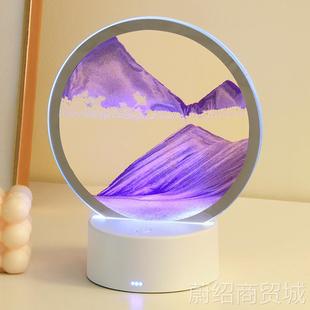 流沙画小夜灯客厅卧室3D立体沙漏画桌面摆件新年礼品 新款 创意新款