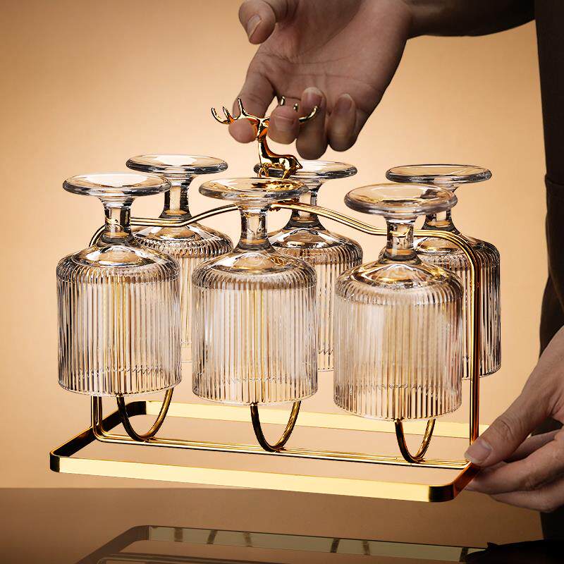 高档红酒杯轻奢家用水晶玻璃高脚杯高级感醒酒器葡萄酒杯酒具套装