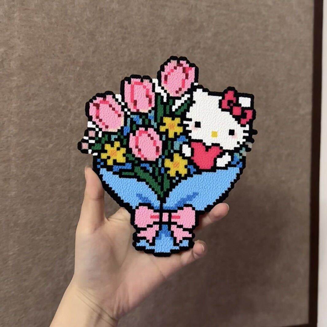 Hello kitty 成拼豆品选送朋友送闺蜜可冰箱贴挂炼