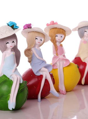 可爱房间家居装饰品娃娃树脂现代简约工艺品客厅酒柜小摆件女创意