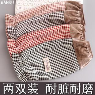 干活办公室丝绒耐磨棉布2023新款 羽绒服袖 女款 保暖套袖 套工作防脏