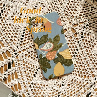 定制手工清新法式ins风热带水果布艺手机壳iPhone13141516promax