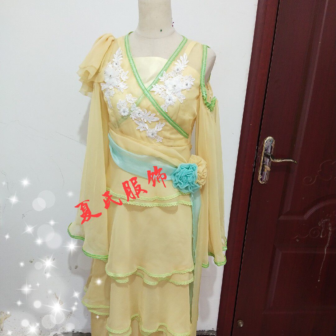 精品刁蛮公主司徒静同款类似黄色古装cos服装仙女可定20天内发货