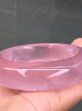 精精品天然新矿马粉粉晶手镯 果冻体 晶体通透 颜色超级粉嫩