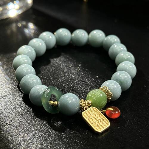 【粉红专享】天然A货翡翠S925银手串