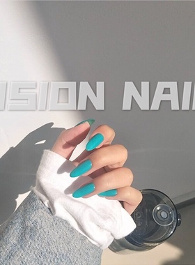 VISION Nail 气质湖蓝色可拆卸成品穿戴甲片