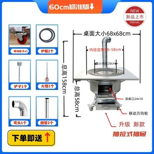 新品 新款 汽车钢圈轮壳o柴火灶多功能柴煤两用炉超厚农村家用大锅