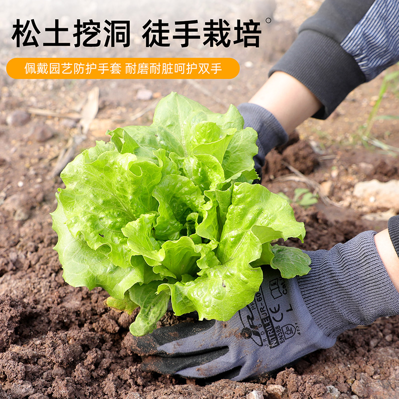 园艺手套防滑防刺园林种花月季种植多功能防护耐磨农用挖土手套