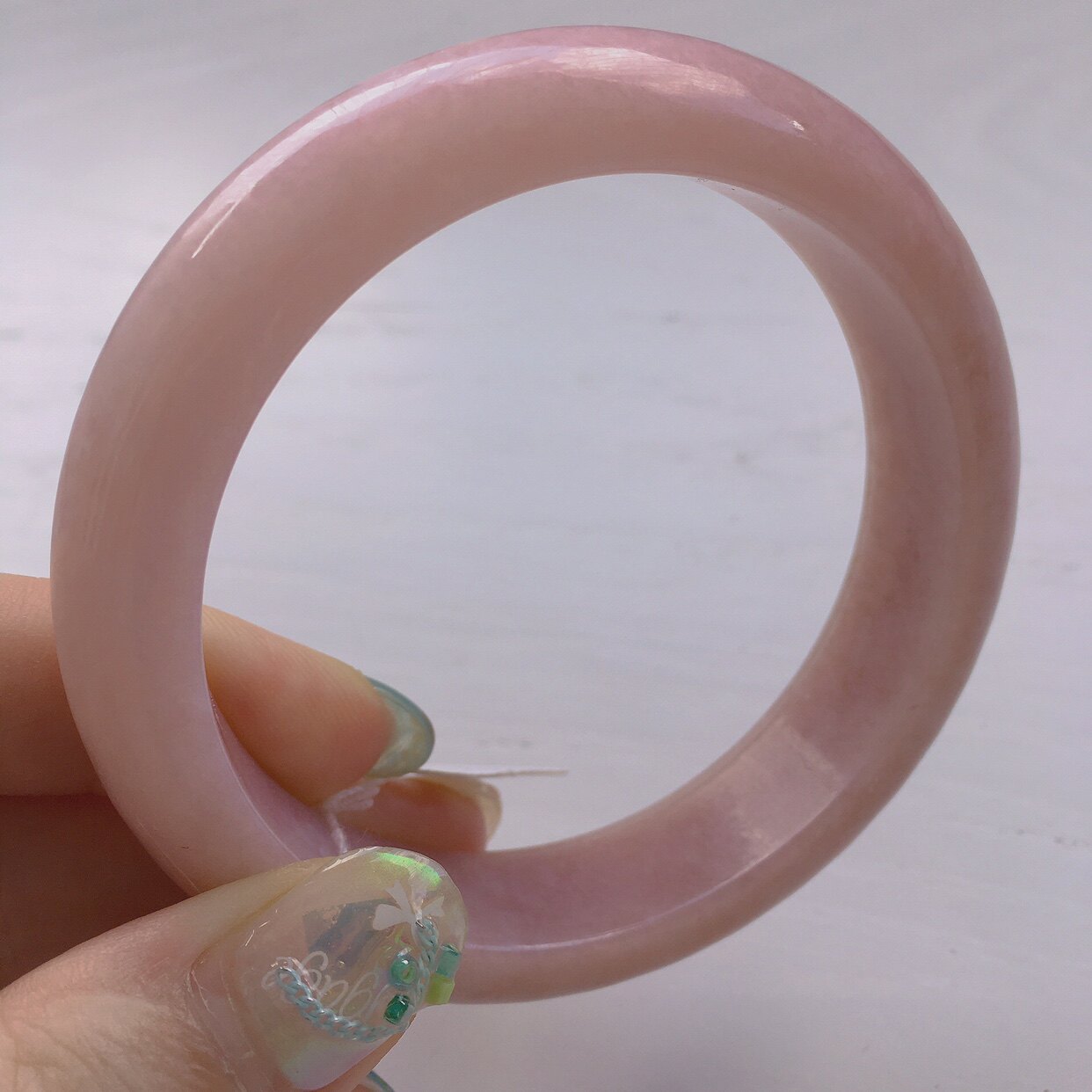 米妮十年老店 642号57圈口蛋白石原矿天然粉澳宝手镯粉欧泊手镯女