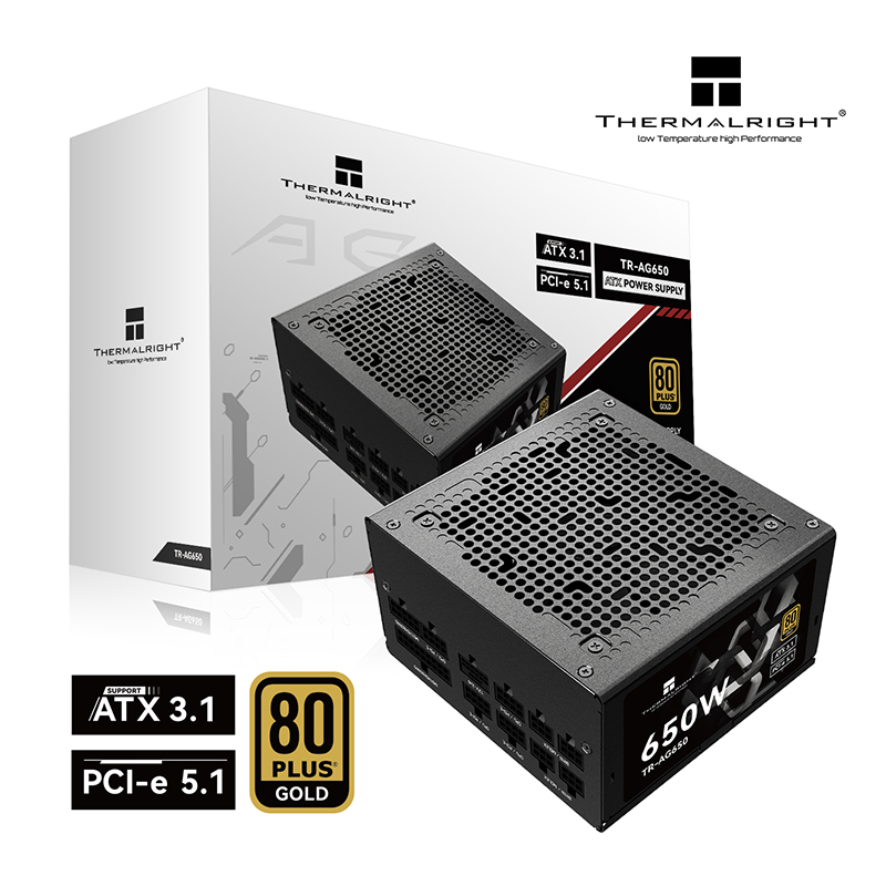 利民Thermalright 额定650W TR-AG650 金牌ATX3.1全模电源PCIE5.1 电脑硬件/显示器/电脑周边 电源 原图主图