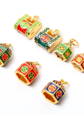 diy烧蓝清宫编织饰品配件项链坠