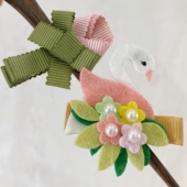 Seed欧美手工发夹头花头夹刘海夹儿童饰品白天鹅郁金香发卡宝宝夹