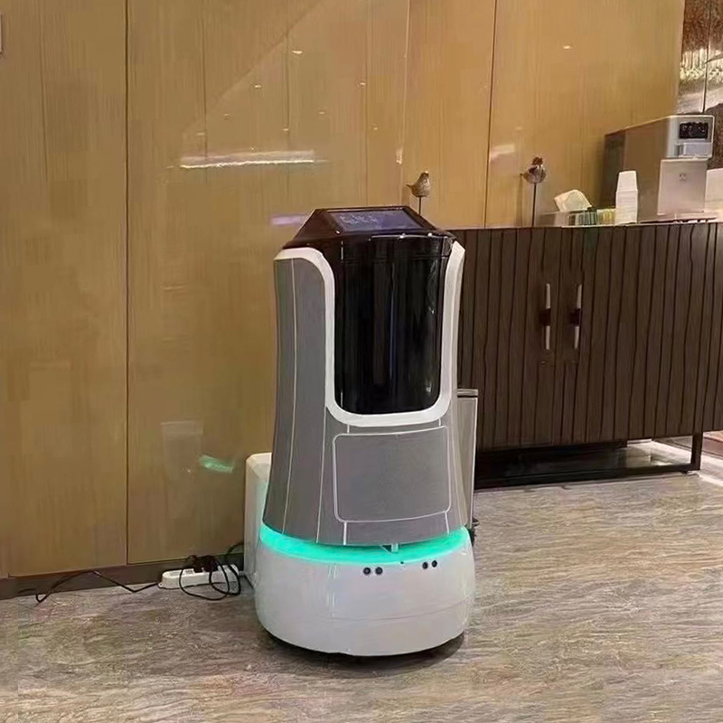 苏萌蒙品牌服务酒店配送机器人自主乘梯智能导航避障送达电话提醒