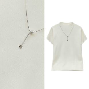 【玉米专享】半高领短袖针织衫宽松内搭打底衫立领软糯毛衣上衣