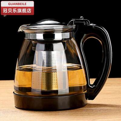 玻璃泡茶壶大容量茶壶茶杯套装带过滤家用耐高温泡茶器热水壶单壶