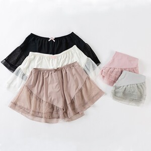 女士安全裤内搭打底裤夏季日系仙女系奶白色冰丝大蕾丝防走光