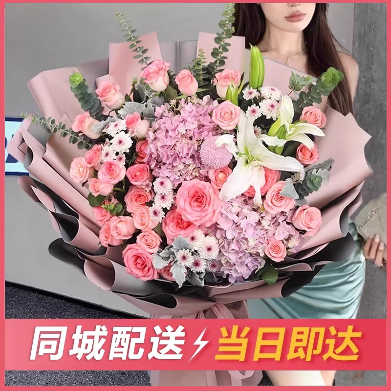 新乡真花鲜花速递玫瑰花束卫辉封丘辉县长垣原阳获嘉生日同城配送