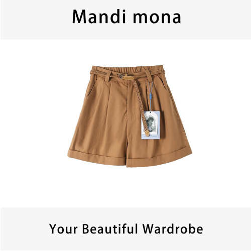 Mandi mona /【花野漫步】个性卷边休闲短裤MM513X098