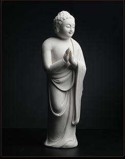 陶瓷摆件《善愿合十》德化白瓷雕塑艺术佛像家居饰品