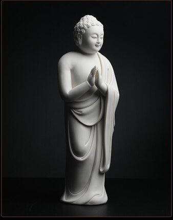 陶瓷摆件《善愿合十》德化白瓷雕塑艺术佛像家居饰品