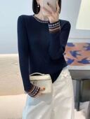 洋气女装 针织毛衣女 撞色显瘦时尚 针织衫 小田tia专享 韩系