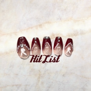 HitList原创贵妇甲片兔子头独特贴钻假指甲贴片欧美秋冬彩妆指甲