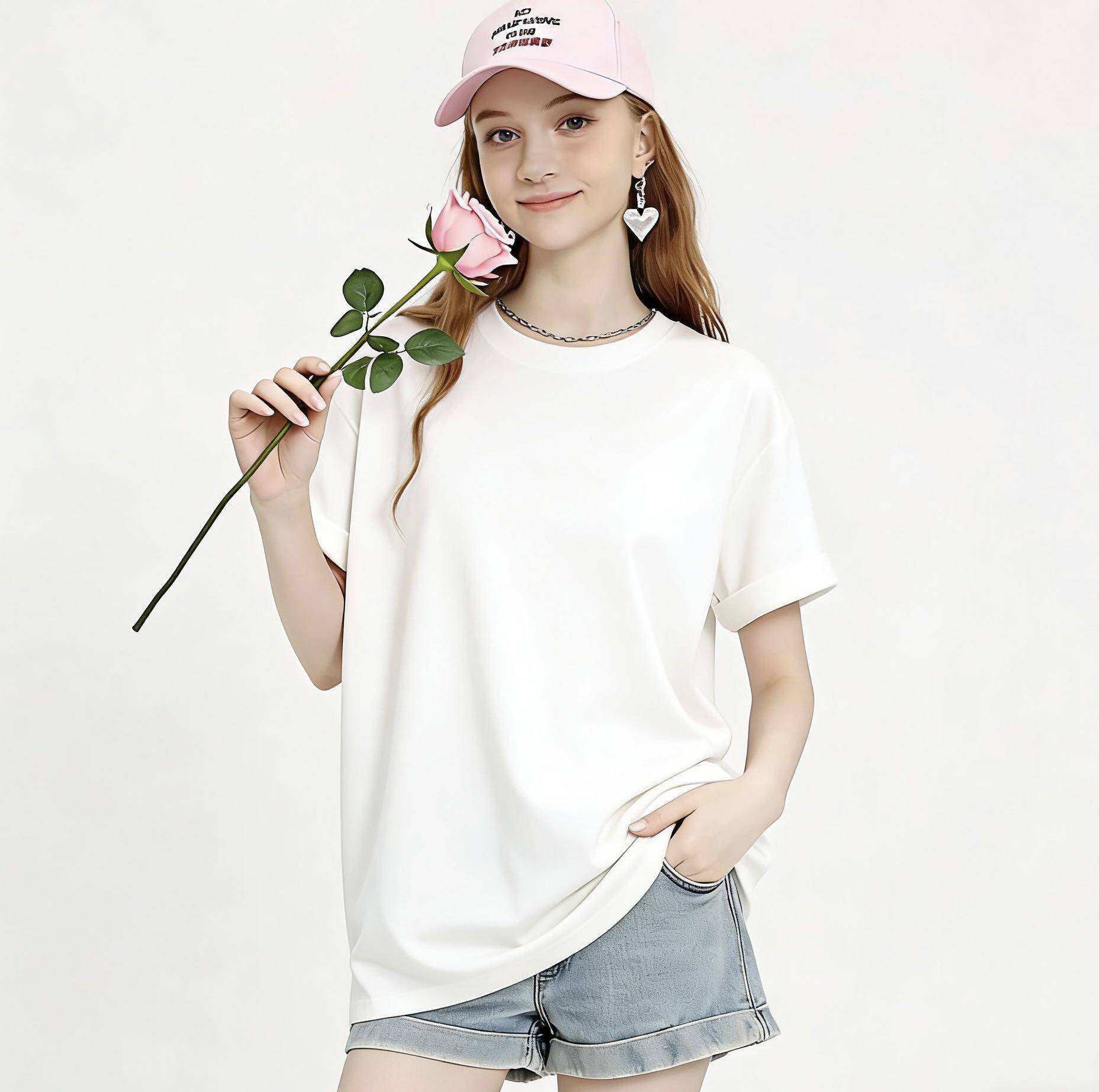 【小田tia专享】空气棉 品质款~春季新款 加厚纯色短袖T恤女