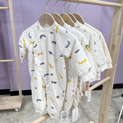 柔纯桑蚕丝哈衣爬服婴幼童连体衣