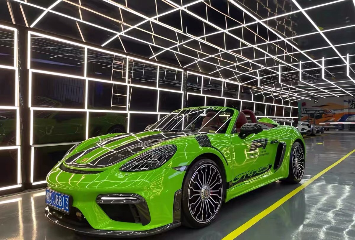 新款保时捷机盖车身改装侧裙贴纸