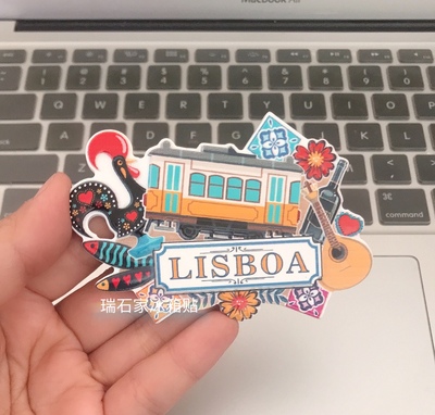 南欧葡萄牙里斯本树脂冰箱贴3D彩印冰箱贴电车磁性卡通磁力立体