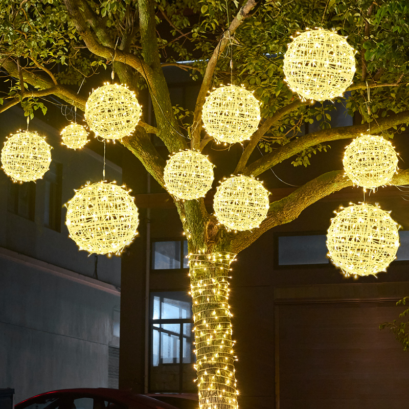 藤球灯挂树户外网红树灯景观灯满天星树藤灯新年彩灯装饰氛围吊灯