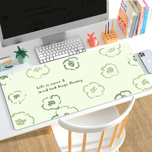 绿色系防水鼠标垫皮革办公桌垫超大号电脑键盘垫女生宿舍书桌垫子