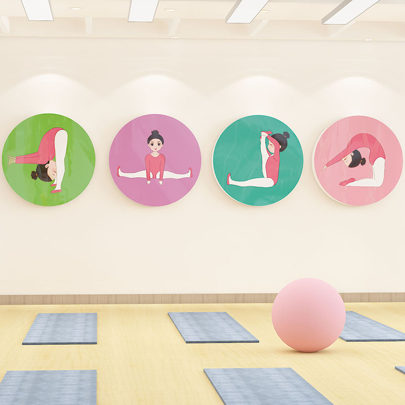 舞蹈教室布置装饰瑜伽馆内儿童艺术中心培训机构文化背景墙贴挂画图片