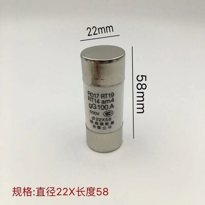 银森22X58陶瓷保险丝管熔断器RO17 RT19熔断丝R017  63  100 125A