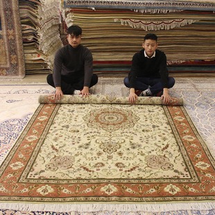 真丝地毯 手工羊毛波斯地毯客厅书房卧室奢华手工地毯意大利设计