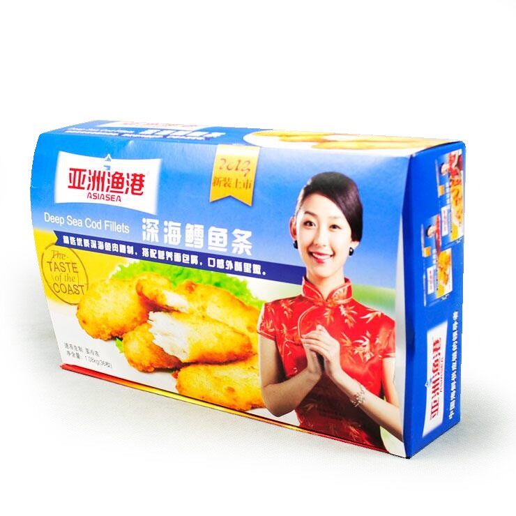 亚洲渔港深海鳕鱼条1080克36条1盒汉堡店西餐油炸铁板烧黑椒柳条