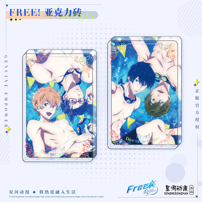 星河动漫Free！男子游泳部七濑遥橘真琴游泳款亚克力砖摆件