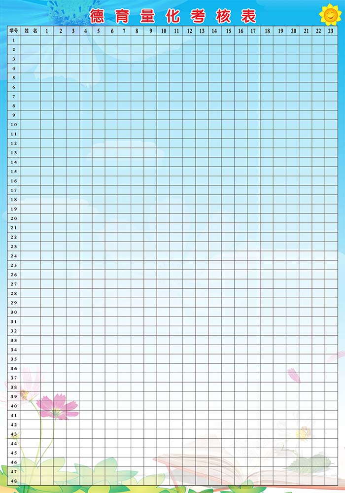M769学校班级学生德育量化考核表墙贴纸画图定做喷绘海报印制2480 个性定制/设计服务/DIY 写真/海报印制 原图主图