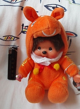 蒙奇奇 monchhichi Rody 桔色 橙色 坐款 瑕疵 特价