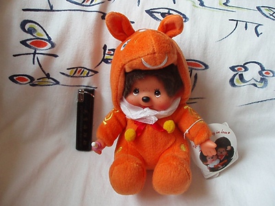 蒙奇奇 monchhichi Rody 桔色 橙色 坐款 瑕疵 特价