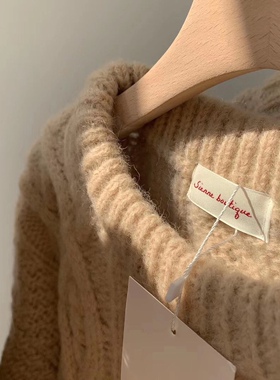 2023韩国sienne boutique经典grandpa麻花套头毛衣灯芯绒绿色裤子