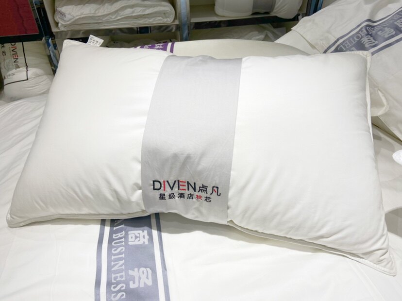 点凡酒店专用羽绒硬枕70%白鹅绒枕芯助睡眠护颈枕白鹅羽毛枕单只