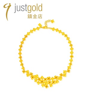 justgold镇金店恋之花黄金足金项链套链1412431Y