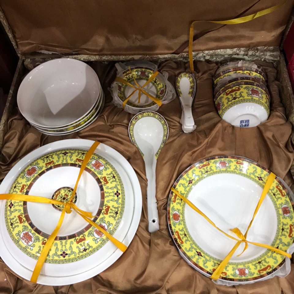 醴陵釉下五彩瓷餐具万寿无疆老瓷 餐具DU现货一套卖完立刻下线