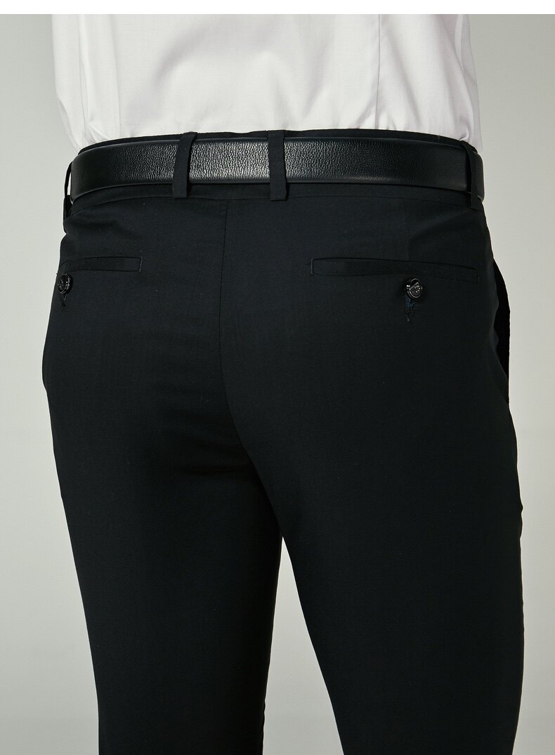 毛料，一折春秋男士商务休闲薄款百搭中腰修身微弹休闲裤上班