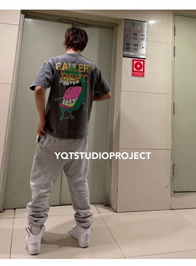 GALLERY DEPT复古做旧卡通印花休闲宽松圆领纯棉短袖T恤潮男女