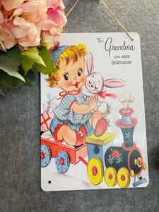 日本可爱房间挂画铁皮画挂件复古
